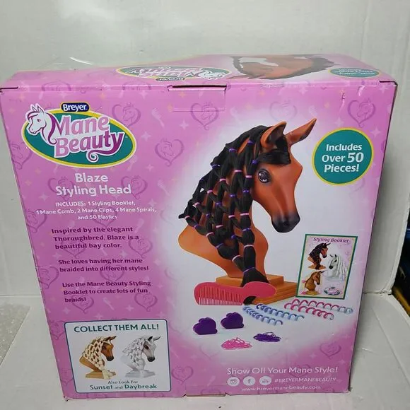Breyer Mane Beauty Blaze Styling Head Horse Hair 50 Pieces Comb Curlers HTF - Picture 5 of 6